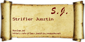 Strifler Jusztin névjegykártya