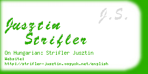 jusztin strifler business card